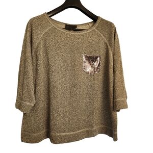 LANE BRYANT SILVER SPARKLE T WITH EXTRA SPARKLE POCKET SIZE 14/16